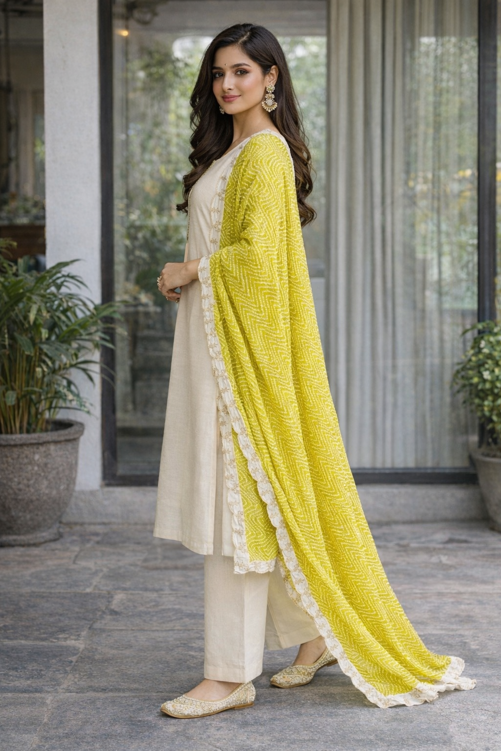 LIME JAIPURI DUPATTA MODAL SILK SUIT