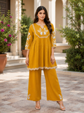 Mustard yellow Embroidered Co-Ord