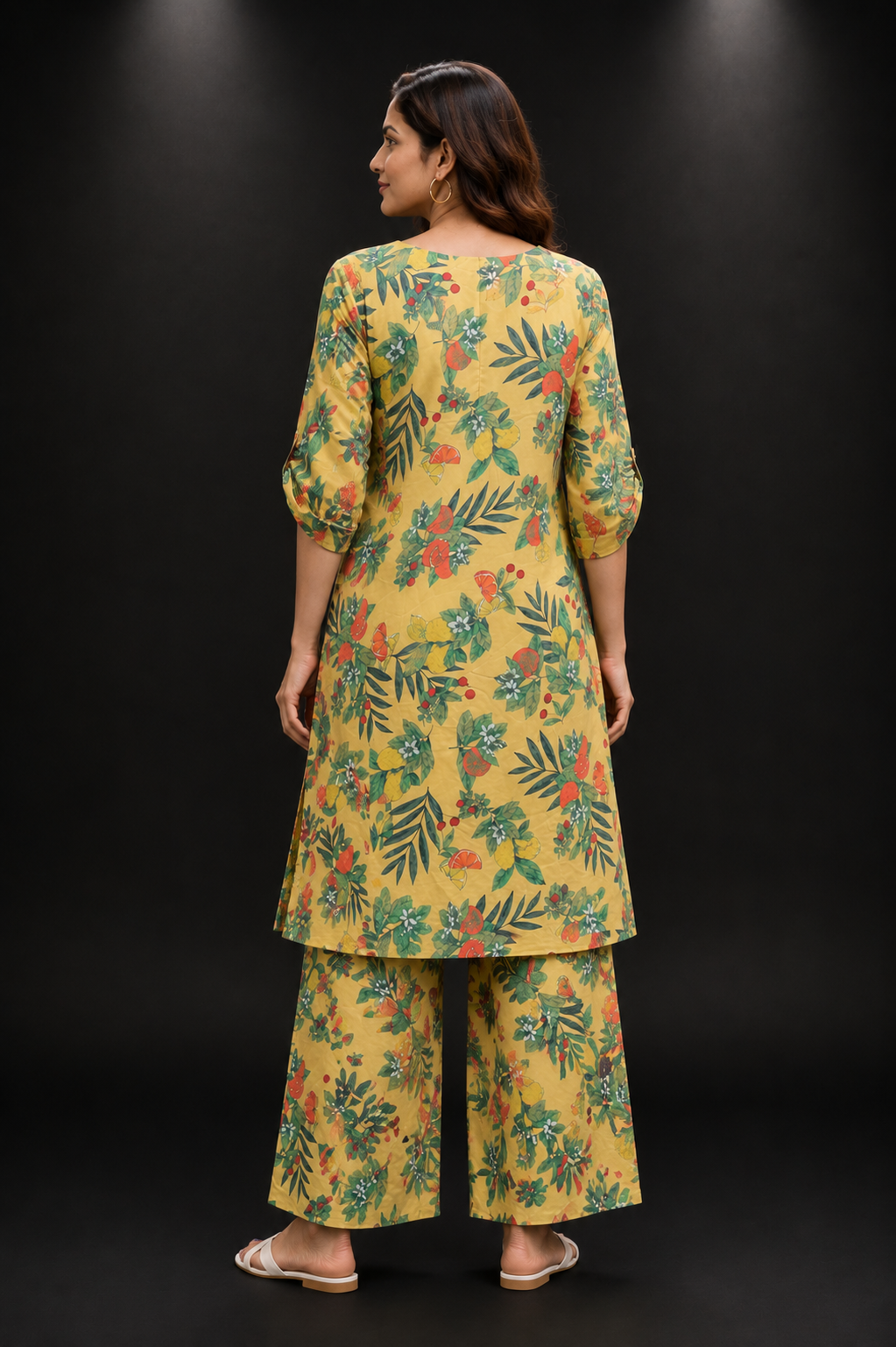 Yellow Fruit Print Cotton Co-Ord Set