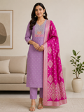 Lavender Pink Ethnic Suit Set