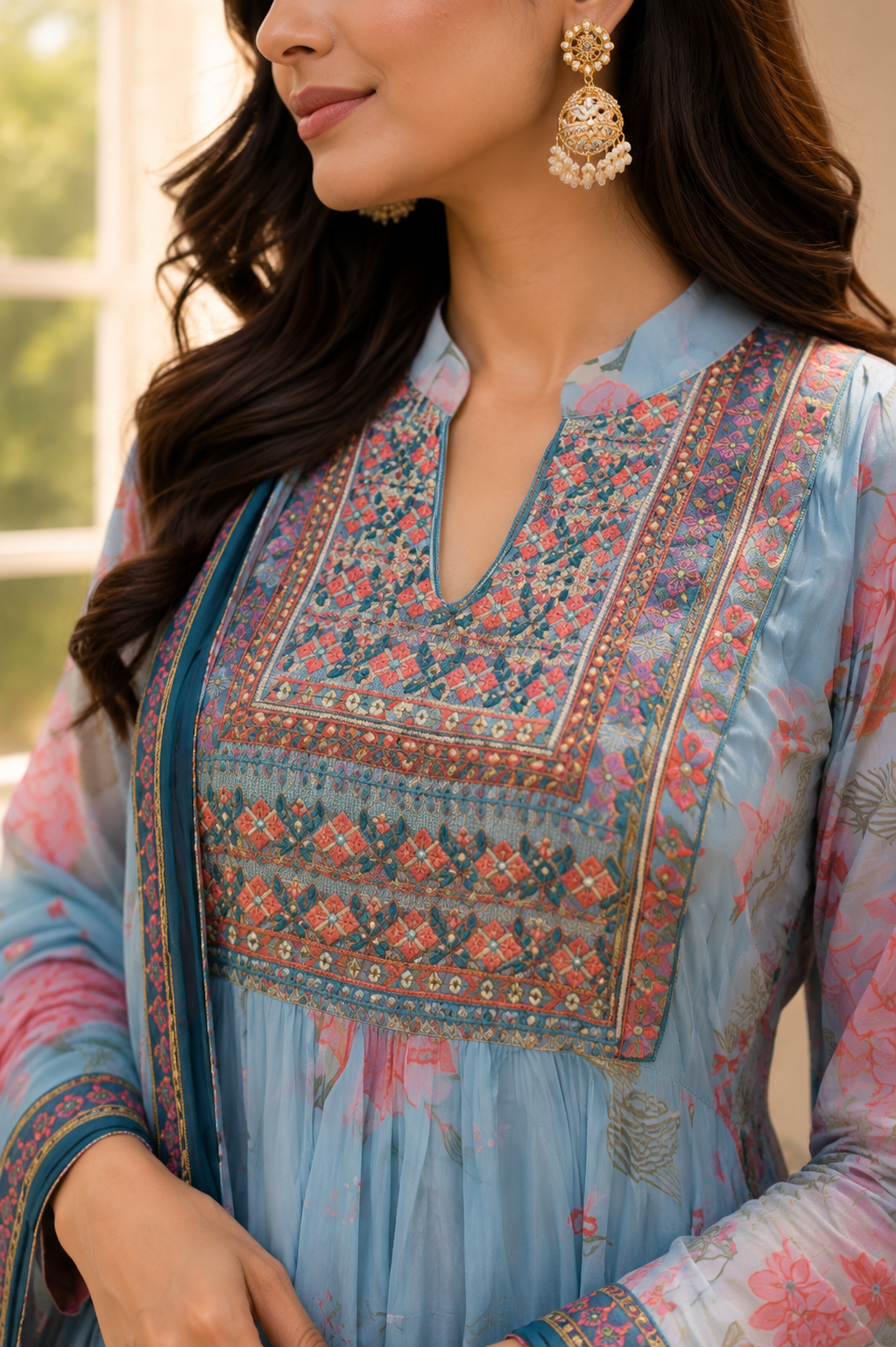 Floral Elegance Mul Cotton Sharara